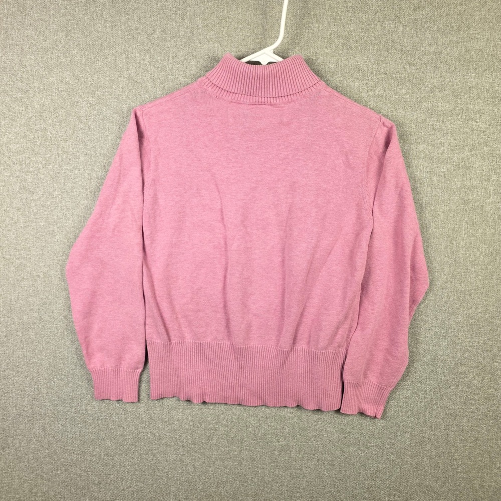 Duck Head Womens Pink Cotton Turtleneck Sweater Size Large Embroidered Logo - Picture 9 of 9